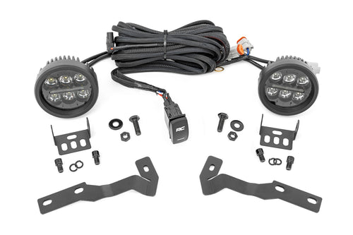 Kit de Luces LED | Montaje tipo Ditch | Serie Negro Redonda | 3.5 Inch | Ámbar DRL | Toyota Tacoma (16-23)