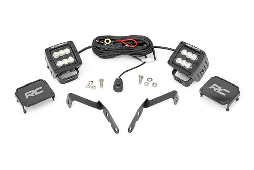 Kit de Luces LED | Montaje tipo Ditch | 2" Negro Pair | Flood | Chevy 1500 & Chevy/GMC 2500HD/3500HD (07-14)