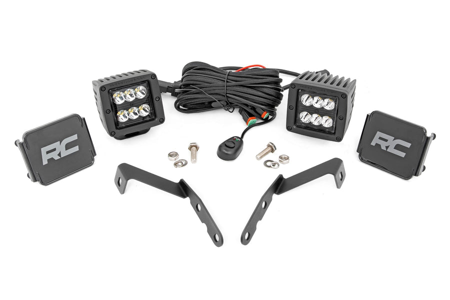 Kit de Luces LED | Montaje tipo Ditch | 2" Negro Pair | Spot | Chevy 1500 & Chevy/GMC 2500HD/3500HD (07-14)