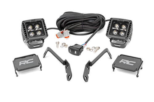 Luz LED | Montaje tipo Ditch | 2" Negro Pair | Blanco DRL | Chevy 1500 (2007-2013)
