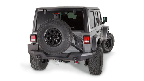 Elite trasero Defensa para 2018-2026 Jeep Wrangler JL - Tire Carrier Compatible Warn