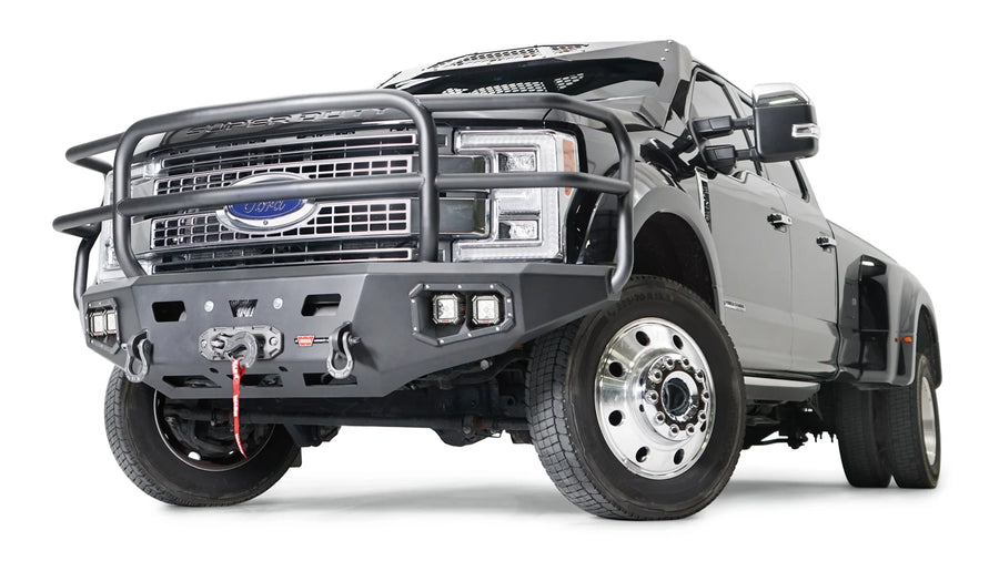 Ascent HD Front Defensa con Full protector de parrilla para 2017-2022 Ford F-450/F-550 Warn SKU 107182