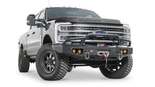 Ascent delantero Defensa con Prerunner protector de parrilla para 2023-2026 Ford Super Duty Warn
