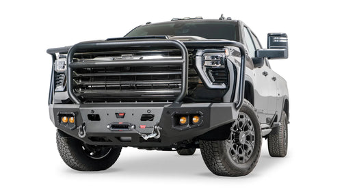 Ascent HD delantero Defensa con Full protector de parrilla para 2024-2026 Chevrolet Silverado 2500/3500 HD Warn