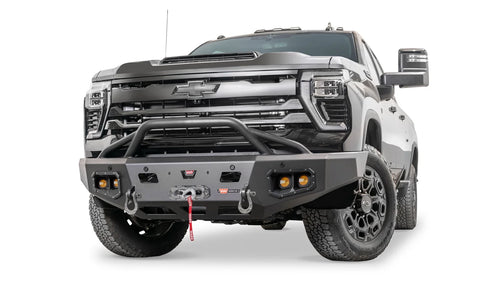 Ascent HD delantero Defensa con Prerunner protector de parrilla para 2024-2026 Chevrolet Silverado 2500/3500 HD Warn