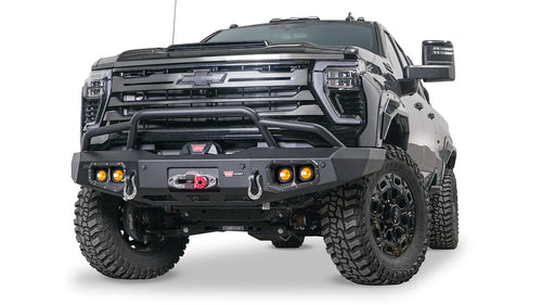 Ascent delantero Defensa con Prerunner protector de parrilla para 2024-2026 Chevrolet Silverado 2500/3500 HD Warn