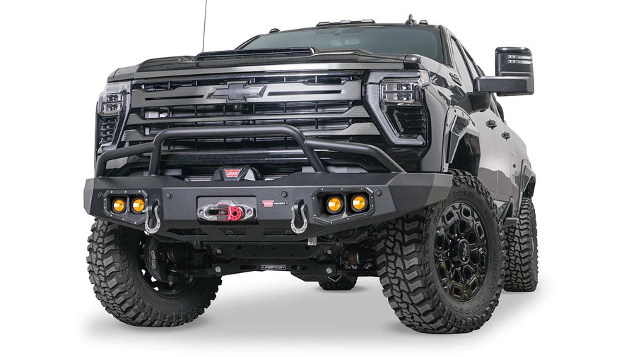 Ascent Front Defensa con Prerunner protector de parrilla para 2024-2026 Chevrolet Silverado 2500/3500 HD Warn SKU 110917