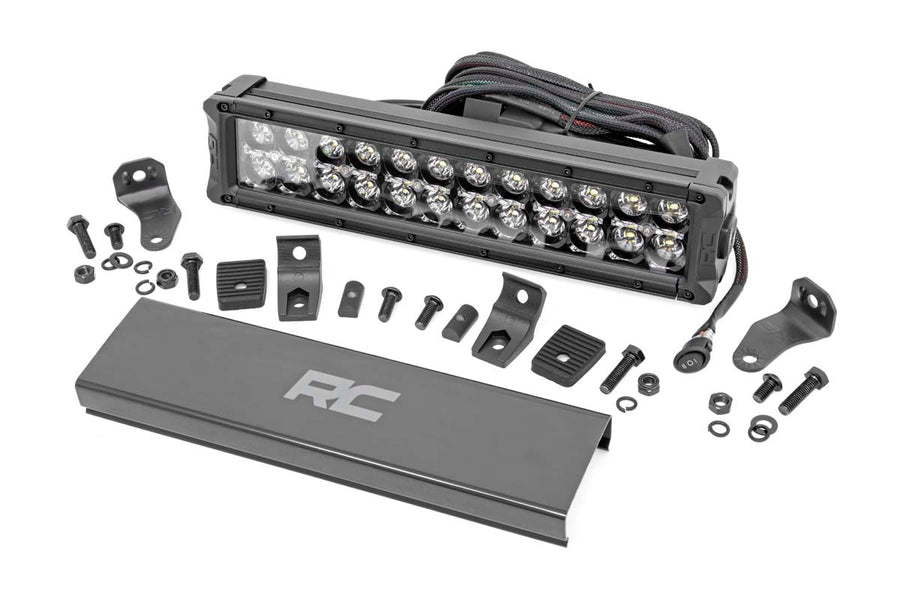 12 Inch LED Serie Negro Light Bar | Dual Row | Blanco DRL