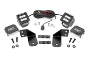 Luz LED | RR Montaje en Jaula | 2" Negro Flood Pair | Polaris Ranger 1000/Ranger XP 900/1000