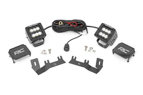 Kit de Luces LED tipo Ditch | 2in Negro par | Flood | Chevy/GMC 1500 (14-18 & Classic)