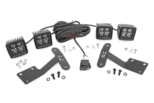 Kit de Luces LED | Montaje tipo Ditch | Dual 2" Negro Pairs | Blanco DRL | Toyota Tundra (14-21)