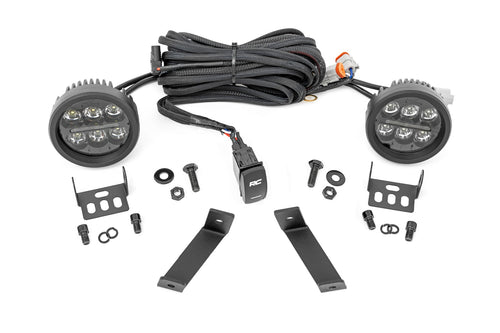 Kit de Luces LED | Montaje tipo Ditch | Serie Negro Redonda | 3.5 Inch | Ámbar DRL | Jeep Cherokee KL (14-21)