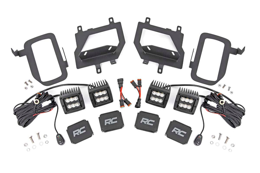 Kit de Luces LED | Montaje para Faros de Niebla | Dual 2" Negro Pairs | Flood | Ford F-150 (15-17)