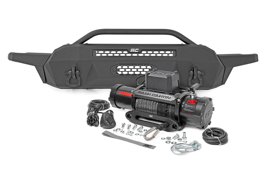 Defensa Delantera | Alta Altura Libre | 12000 Lb Malacate Serie Pro | Synthetic Rope Toyota Tacoma 4WD (16-23)