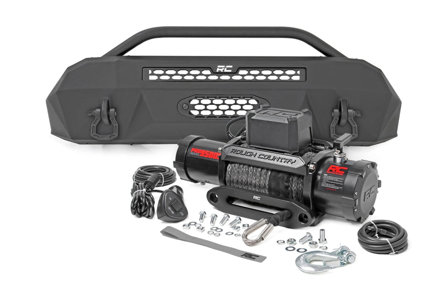 Defensa Delantera | Híbrido | 9500 Lb Malacate Serie Pro | Cuerda Sintética | Toyota Tacoma (16-23)