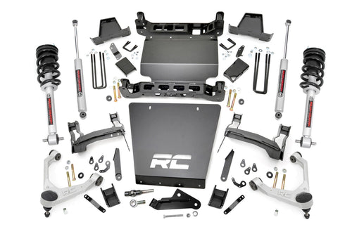 7 Inch Stamped Acero Brazo de Control Inferior Kit de Elevación | Brazo de Control Superior Forjado | Soporte | N3 Struts | Chevy/GMC 1500 (16-18)