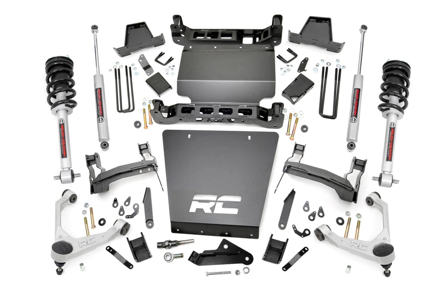 7 Inch Stamped Acero Brazo de Control Inferior Kit de Elevación | Brazo de Control Superior Forjado | Soporte | N3 Struts | Chevy/GMC 1500 (16-18)