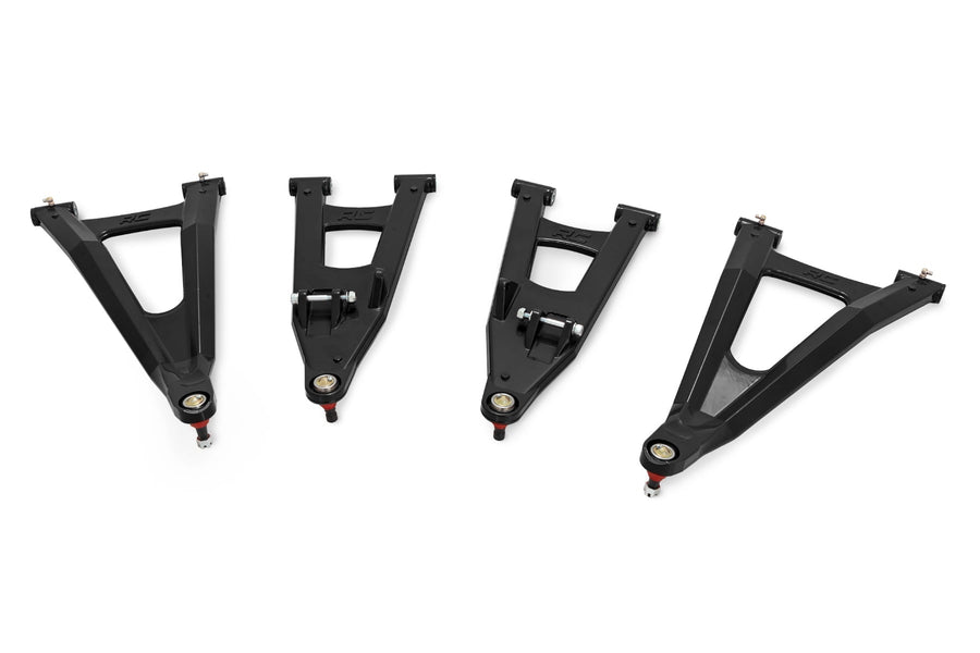 Negro Forjado Aluminio Alta Altura Libre 2" Fwd Offset Control Arms w/Ball Joints | Polaris Ranger 1000XP