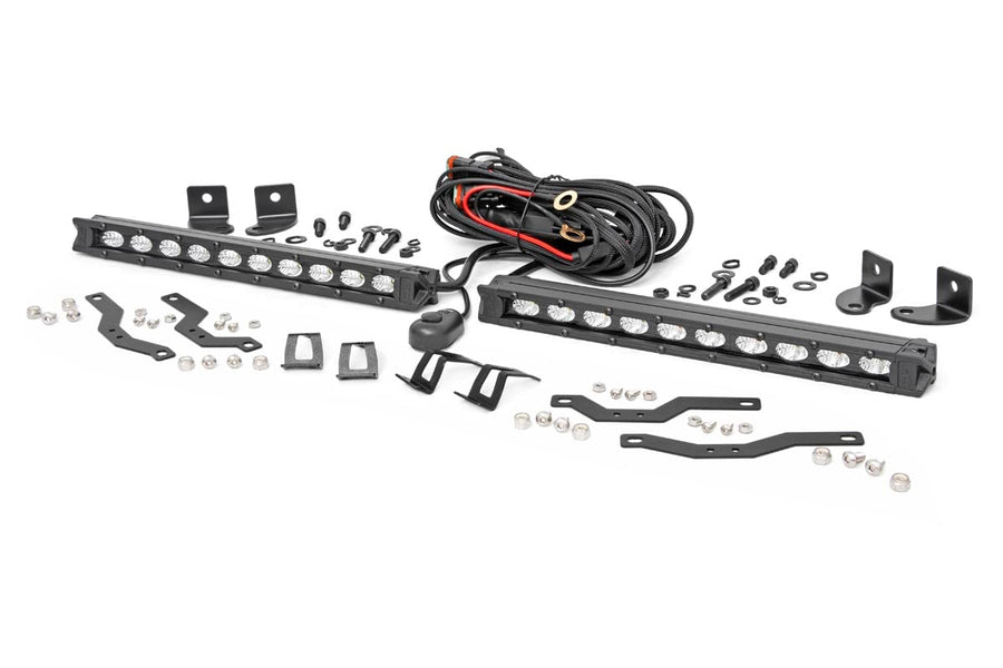 Kit de Luces LED | Montaje en Parrilla | 10" Negro Slimline Pair | Ford F-150 (18-20)