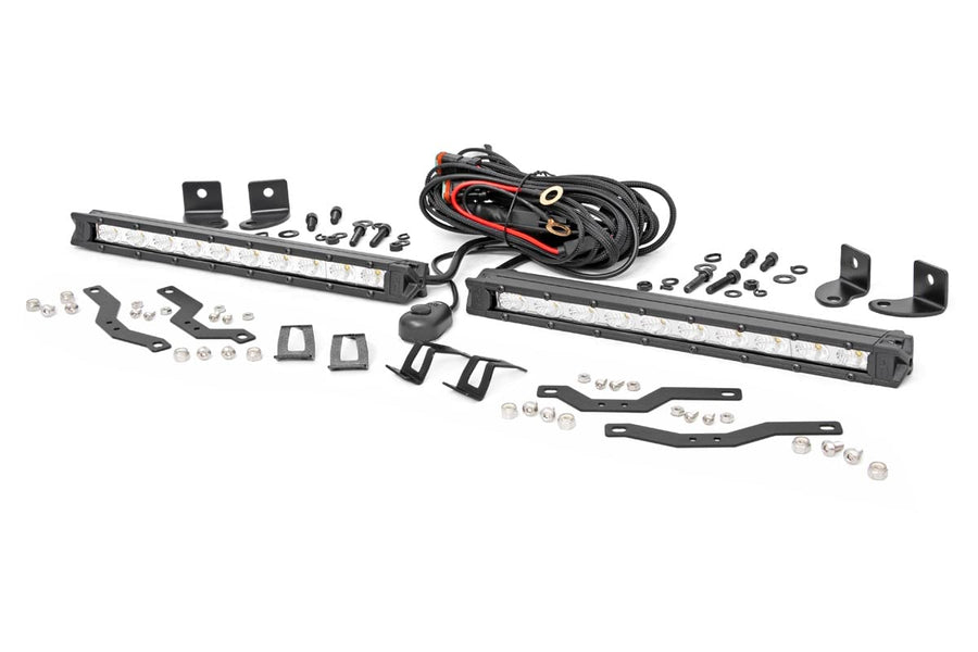 Kit de Luces LED | Montaje en Parrilla | 10" Cromado Slimline Pair | Ford F-150 (18-20)