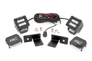 Kit de Luces LED | Montaje Debajo de la Caja | 2" Negro Pair | Spot | Polaris General XP 4 1000