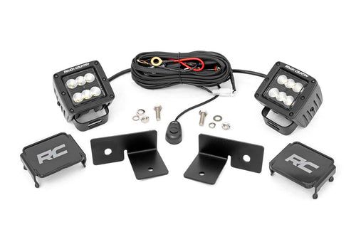 Kit de Luces LED | Montaje Debajo de la Caja | 2" Negro Pair | Spot | Polaris General XP 4 1000