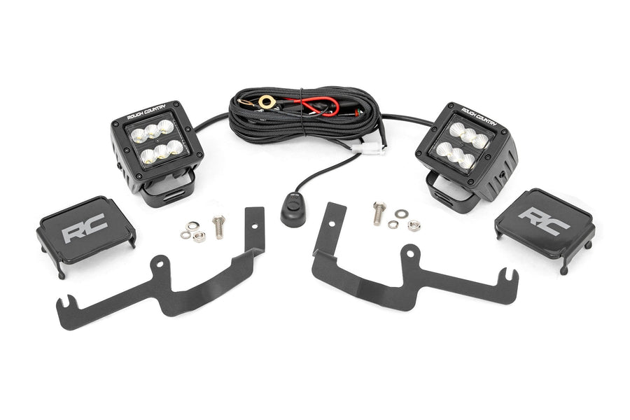 Kit de Luces LED | Montaje tipo Ditch | 2" Negro Pair | Flood | Chevy Silverado 1500 (19-26)