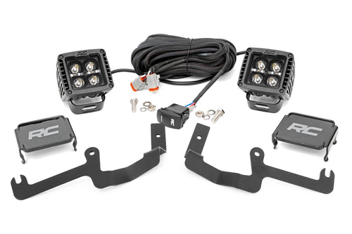Kit de Luces LED | Montaje tipo Ditch | 2" Negro Pair | Ámbar DRL | Chevy Silverado 1500 (19-26)