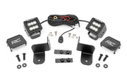 Kit de Luces LED | Montaje Trasero | 2" Negro Pair | Flood | Polaris Ranger XP 1000