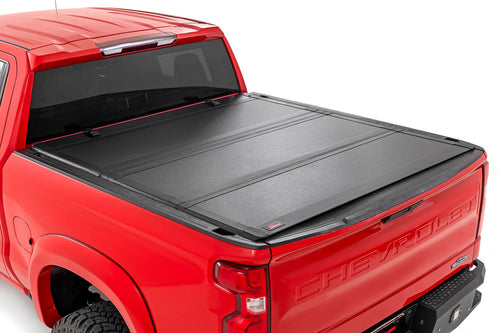 Tapa de Caja Tri-Fold Plegable para Chevy/GMC Sierra 1500 (19-26)/Silverado 1500 (19-26)