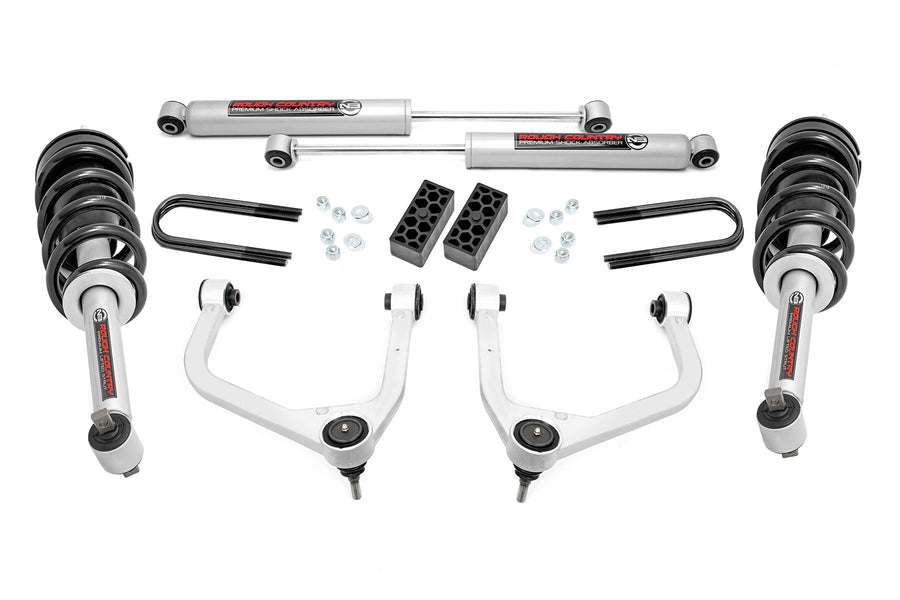 Kit de Elevación de 3.5 Pulgadas | N3 Struts | Muelle Monohoja Trasera | Chevy Silverado 1500 (22-24)