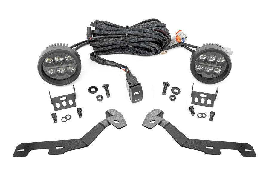 Kit de Luces LED | Montaje tipo Ditch | Serie Negro Redonda | 3.5 Inch | Ámbar DRL | Ram 1500 (19-26)