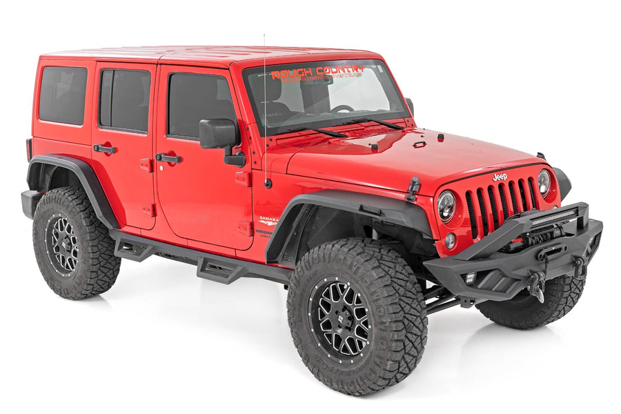 Kit de Guardabarros Planos de Alta Altura con LED | Tratado con Protección UV | Jeep Wrangler JK (07-18)
