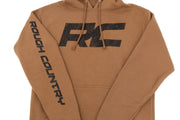 Sudadera con Capucha Rough Country | Playera RC Topográfica | Café Silla de Montar | XL