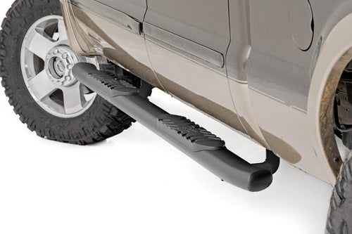 Estribo Tubular Ovalado | Cabina Crew | Negro | Ford F-250/F-350 Super Duty (99-16)