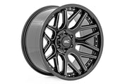 Rough Country 95 Serie Rin | Una Pieza | Negro Brillante Maquinado | 20x10 | 8x6.5 | -19mm