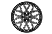 Rough Country 95 Serie Rin | Una Pieza Maquinada | Negro Brillante | 20x10 | 5x5 | -19mm