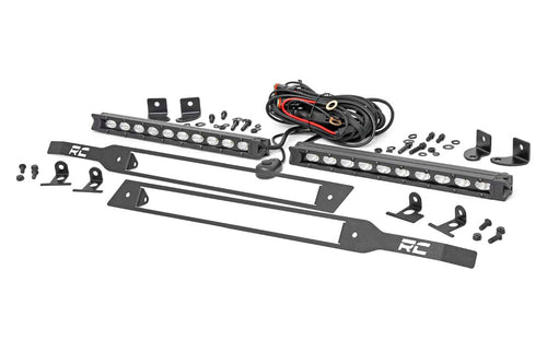 Kit de Luces LED | Montaje en Parrilla | 10" Negro Slimline Pair | Chevy Silverado 1500 (19-22)