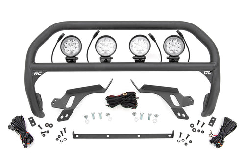 Barra Nudge | con Ganchos de Remolque | 4 Inch Redondo LED (x4) | Ford Bronco Sport (21-24)