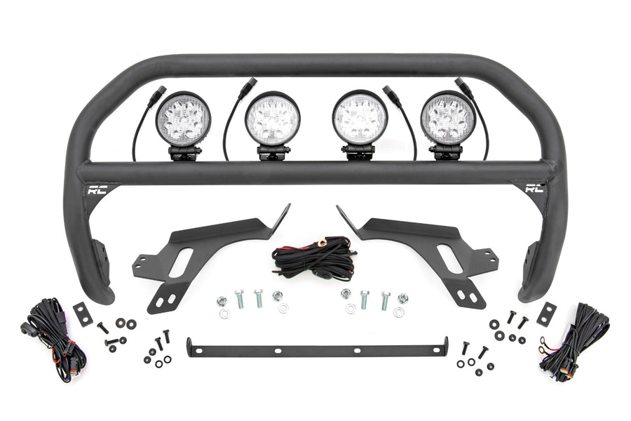Barra Nudge | con Ganchos de Remolque | 4 Inch Redondo LED (x4) | Ford Bronco Sport (21-24)