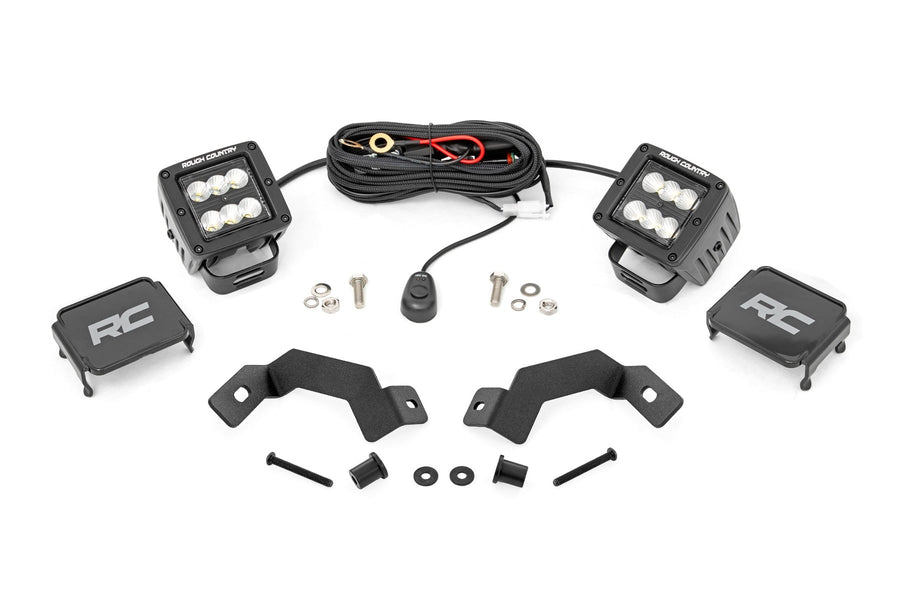 Kit de Luces LED | Montaje tipo Ditch | 2" Negro Pair | Flood | Toyota Land Cruiser (24-26)
