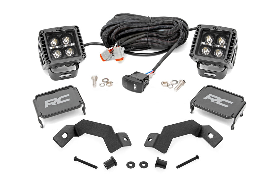 Kit de Luces LED | Montaje tipo Ditch | 2" Negro Pair | Blanco DRL | Toyota Land Cruiser (24-26)