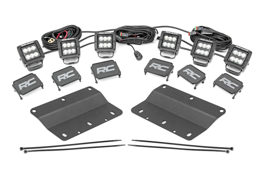 Kit de Luces LED | Montaje para Faros de Niebla | Triple 2" Negro Pair | Spot/Flood | Ford Bronco (21-26)