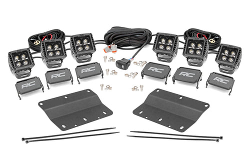 Kit de Luces LED | Montaje para Faros de Niebla | Triple 2" Negro Pair | Blanco DRL | Ford Bronco (21-26)