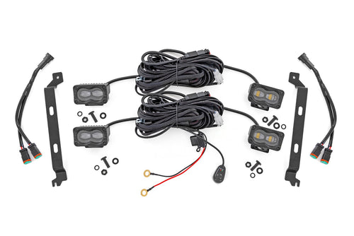 Kit de Faros de Niebla LED | 3x1.75 Inch Serie Negro Slim Aux | Toyota Tacoma (24-26)