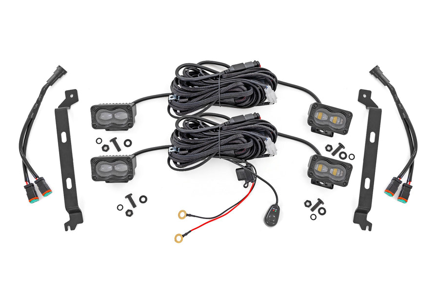 Kit de Faros de Niebla LED | 3x1.75 Inch Serie Negro Slim Aux | Amarillo | Toyota Tacoma (24-26)