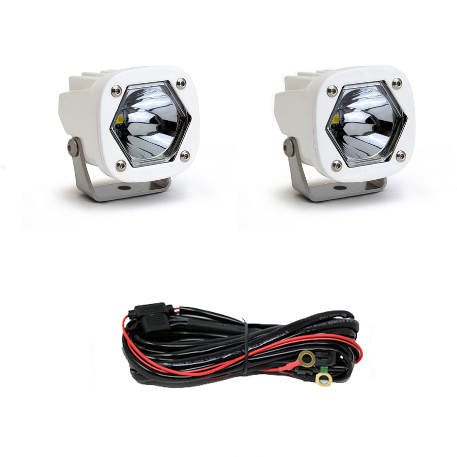 Luz auxiliar LED Baja Designs S1 White LED Auxiliary Light Pod Pair - Universal (Light Pattern: Spot, Color: Clear)