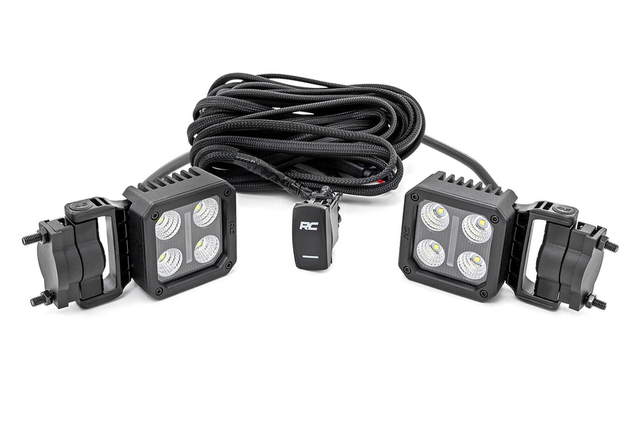 Par de Luces LED Serie Negro | 2 Inch | Flood | Swivel Mount