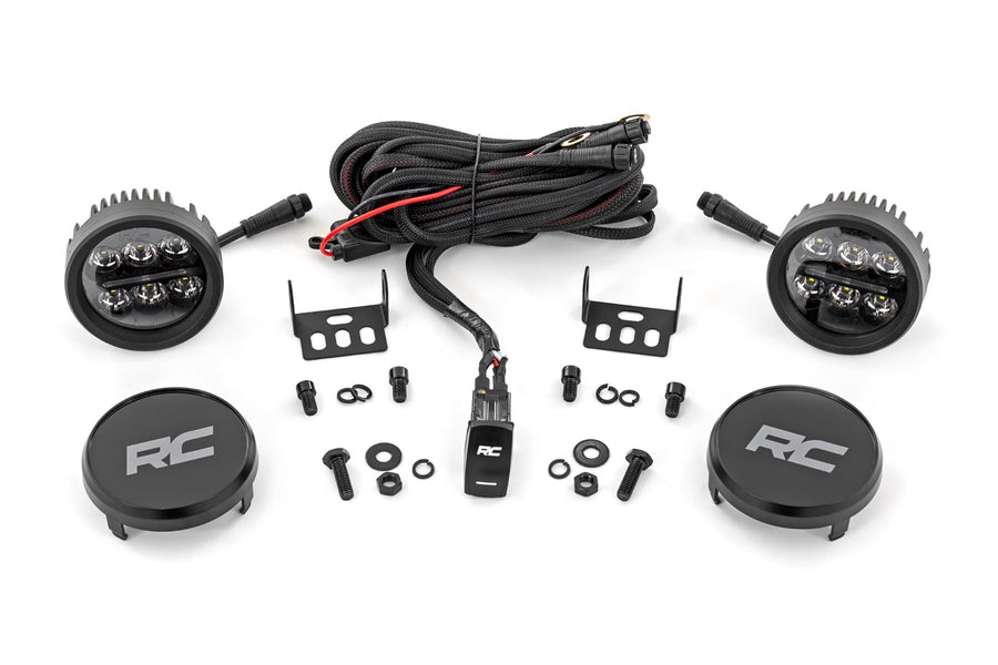 Par de Luces LED Redondas Serie Negro | 3.5 Inch | Ámbar DRL