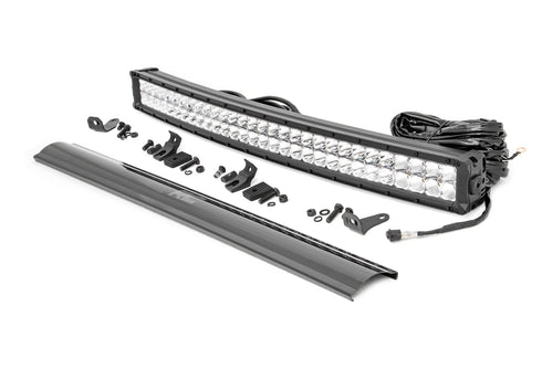 30 Inch LED Serie Cromado Light Bar | Curvo | Dual Row | Blanco Frío DRL